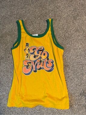 Vintage 70s 80s  'Go Nuts' Mr. Peanut Graphic Tank